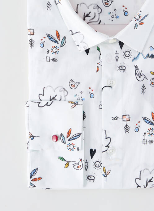 Chemise manches longues blanc LA CIBLE ROUGE pour homme