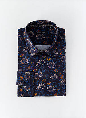Chemise manches longues tissage popeline bleu LA CIBLE ROUGE homme