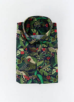 Chemise manches longues imprimé fantaisie vert LA CIBLE ROUGE homme