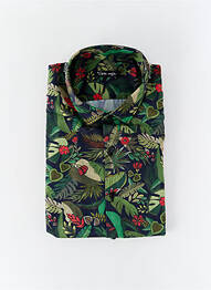 Chemise manches longues imprimé fantaisie vert LA CIBLE ROUGE homme