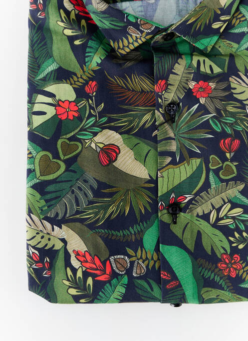 Chemise manches longues imprimé fantaisie vert LA CIBLE ROUGE homme