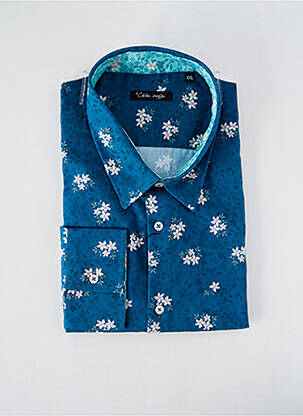 Chemise manches longues coupe cintrée bleu LA CIBLE ROUGE homme