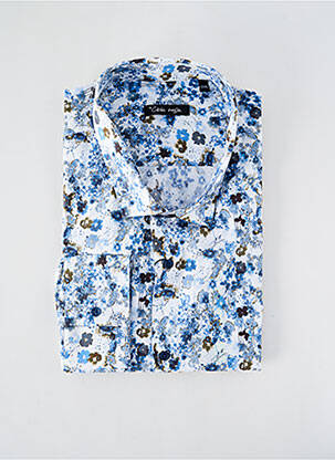 Chemise manches longues tissage popeline bleu LA CIBLE ROUGE homme