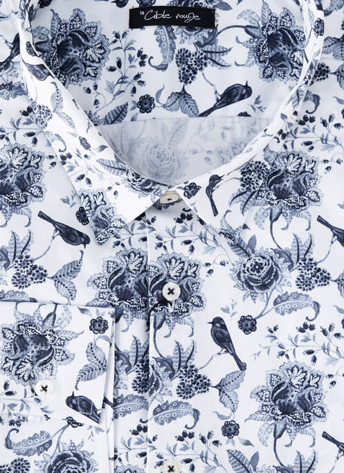 Chemise manches longues blanc LA CIBLE ROUGE pour homme