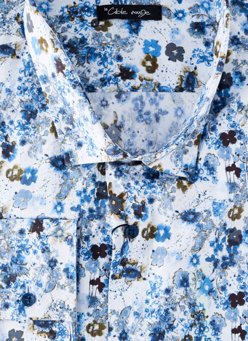 Chemise manches longues bleu LA CIBLE ROUGE pour homme