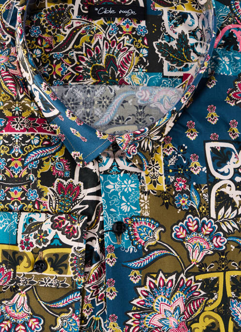 Chemise manches longues bleu LA CIBLE ROUGE pour homme