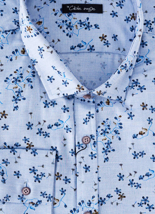 Chemise manches longues bleu LA CIBLE ROUGE pour homme