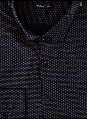 Chemise manches longues imprimé fantaisie bleu LA CIBLE ROUGE homme