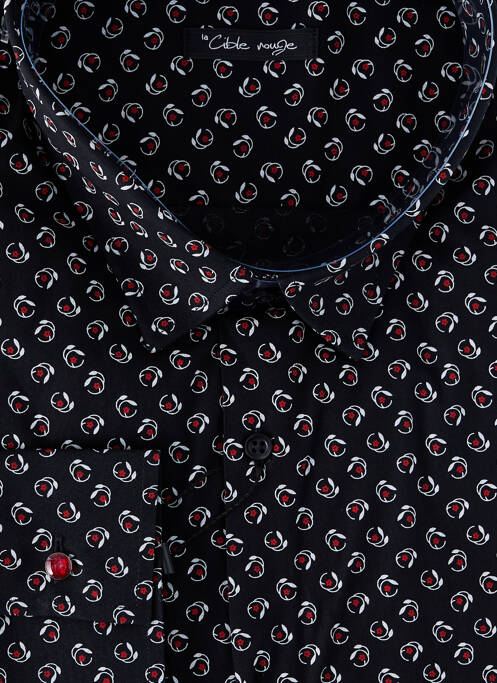 Chemise manches longues noir LA CIBLE ROUGE pour homme
