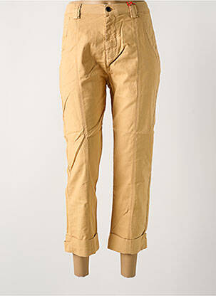 Pantalon 7/8 fermeture zippée sous rabat boutonné taille normale beige LA CIBLE ROUGE femme