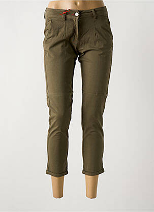 Pantalon 7/8 stretch taille normale vert LA CIBLE ROUGE femme