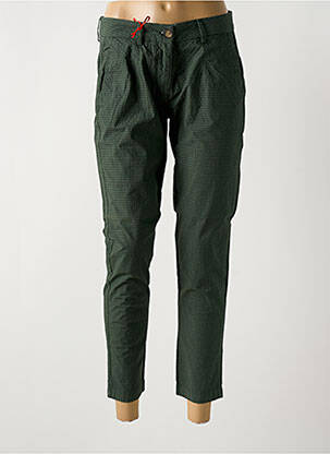 Pantalon 7/8 tissage popeline taille normale vert LA CIBLE ROUGE femme