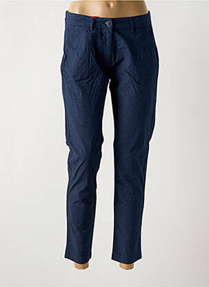 Pantalon 7/8 tissage popeline taille normale bleu LA CIBLE ROUGE femme