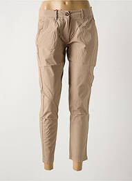 Pantalon 7/8 tissage popeline taille normale beige LA CIBLE ROUGE femme