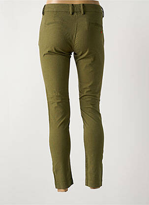 Pantalon chino fermeture zippée sous rabat boutonné taille normale vert LA CIBLE ROUGE femme