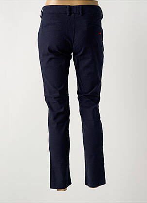 Pantalon chino fermeture zippée sous rabat boutonné taille normale bleu LA CIBLE ROUGE femme