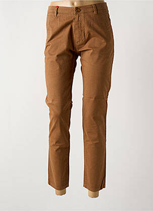 Pantalon chino tissage popeline taille normale marron LA CIBLE ROUGE femme