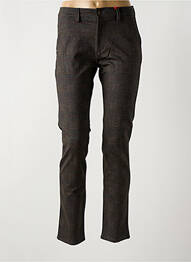 Pantalon chino fermeture zippée sous rabat boutonné taille normale marron LA CIBLE ROUGE femme