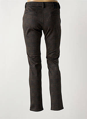 Pantalon chino fermeture zippée sous rabat boutonné taille normale marron LA CIBLE ROUGE femme
