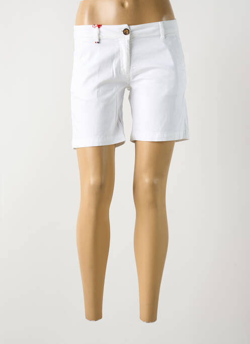 Short blanc LA CIBLE ROUGE pour femme