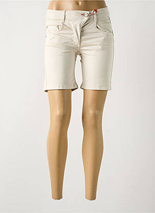 Short fermeture zippée sous rabat boutonné taille normale beige LA CIBLE ROUGE femme