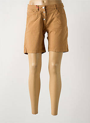 Short fermeture zippée sous rabat boutonné taille normale marron LA CIBLE ROUGE femme