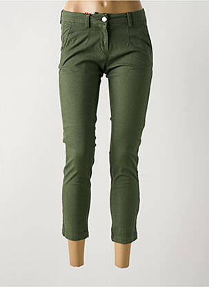 Pantalon 7/8 stretch taille normale vert LA CIBLE ROUGE femme