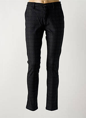Pantalon chino fermeture zippée sous rabat boutonné taille normale noir LA CIBLE ROUGE femme
