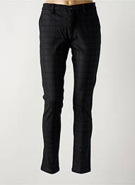 Pantalon chino fermeture zippée sous rabat boutonné taille normale noir LA CIBLE ROUGE femme