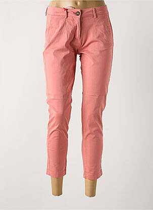 Pantalon 7/8 fermeture zippée sous rabat boutonné rose LA CIBLE ROUGE femme