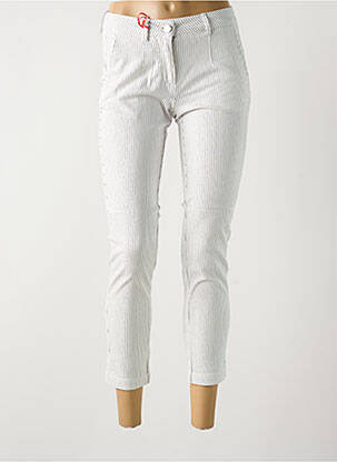 Pantalon 7/8 stretch taille normale blanc LA CIBLE ROUGE femme