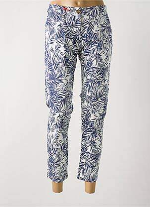 Pantalon chino tissage popeline taille normale bleu LA CIBLE ROUGE femme