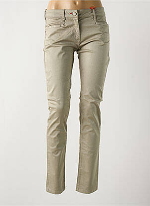 Pantalon slim tissage popeline taille normale vert LA CIBLE ROUGE femme