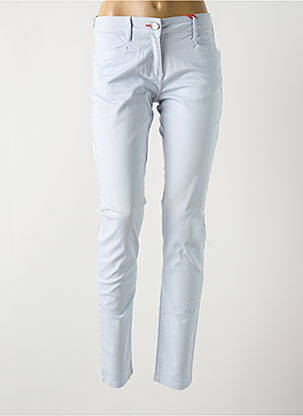 Pantalon slim tissage popeline taille normale bleu LA CIBLE ROUGE femme