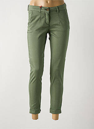 Pantalon 7/8 stretch taille normale vert LA CIBLE ROUGE femme