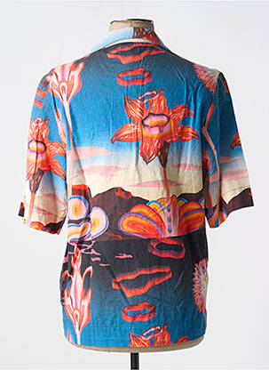 Chemise manches courtes col tailleur bleu EDWIN homme