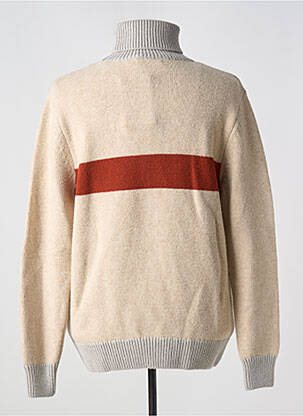 Pull col roulé stretch manches longues beige OLOW homme