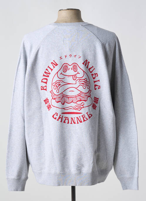 Sweat-shirt gris EDWIN pour homme