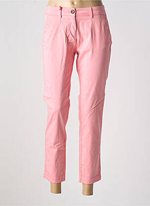 Pantalon 7/8 fermeture zippée sous rabat boutonné rose LA CIBLE ROUGE femme