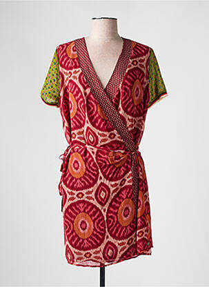 Robe courte manches courtes manches courtes rouge SCOTCH & SODA femme