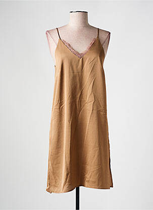 Tunique sans manche tissage crêpe marron IMPERIAL femme