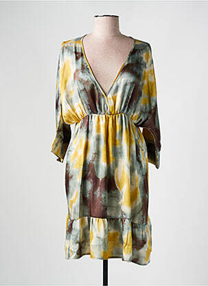 Robe courte manches longues manches longues jaune IMPERIAL femme