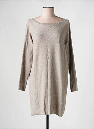 Robe pull coupe droite manches longues marron MA(E)VY femme