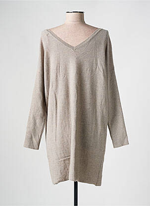 Robe pull coupe droite manches longues marron MA(E)VY femme