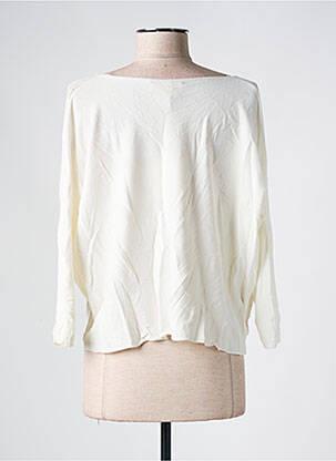 Gilet manches longues fermeture boutonnée sur le devant blanc LA FEE MARABOUTEE femme