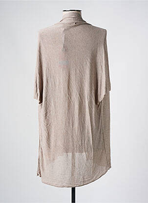 Gilet manches courtes maille fine beige LA FEE MARABOUTEE femme