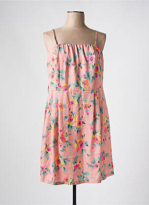 Robe mi-longue imprimé fleurs rose LA FEE MARABOUTEE femme