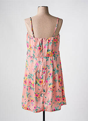 Robe mi-longue imprimé fleurs rose LA FEE MARABOUTEE femme