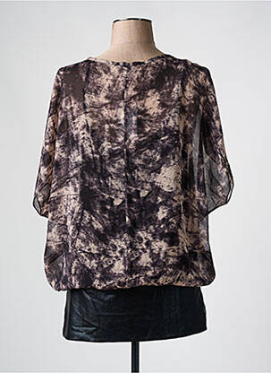 Top imprimé fantaisie manches courtes noir LA FEE MARABOUTEE femme