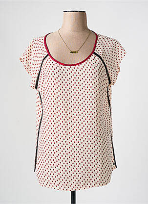 T-shirt coupe droite manches courtes rouge MAISON SCOTCH femme